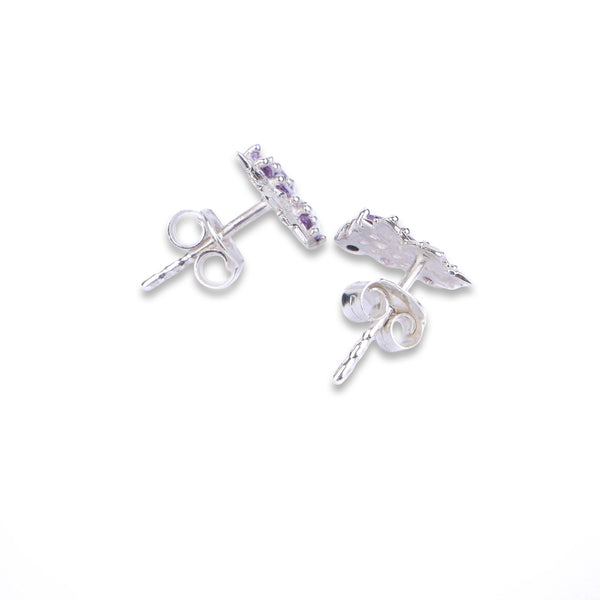 Silver CZ Grape Earrings