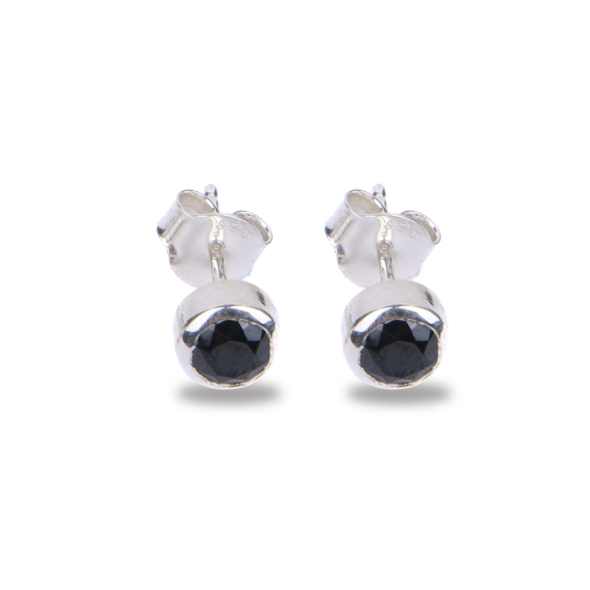 Silver Black CZ Studs
