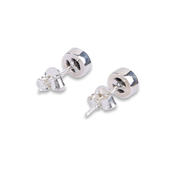 Silver Black CZ Studs