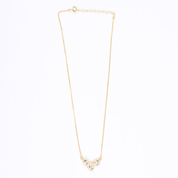 CZ Petal Necklace with Chain | 22K Gold-Plated