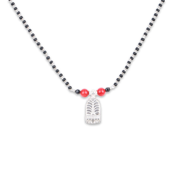 Silver Small Taali Mangalsutra with Corals