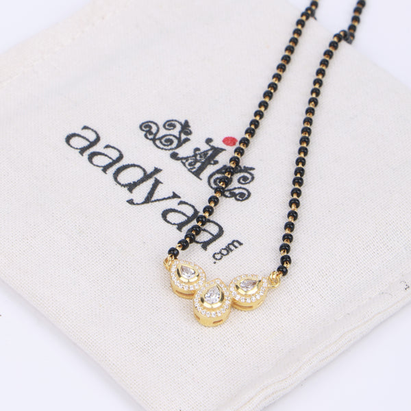 CZ Petal Mangalsutra | 22K Gold-Plated