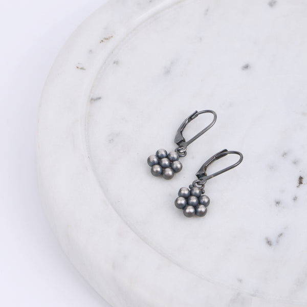 Oxidised Silver Kudi Dangle Earrings