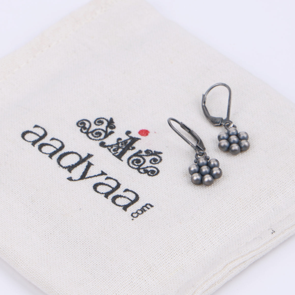 Oxidised Silver Kudi Dangle Earrings
