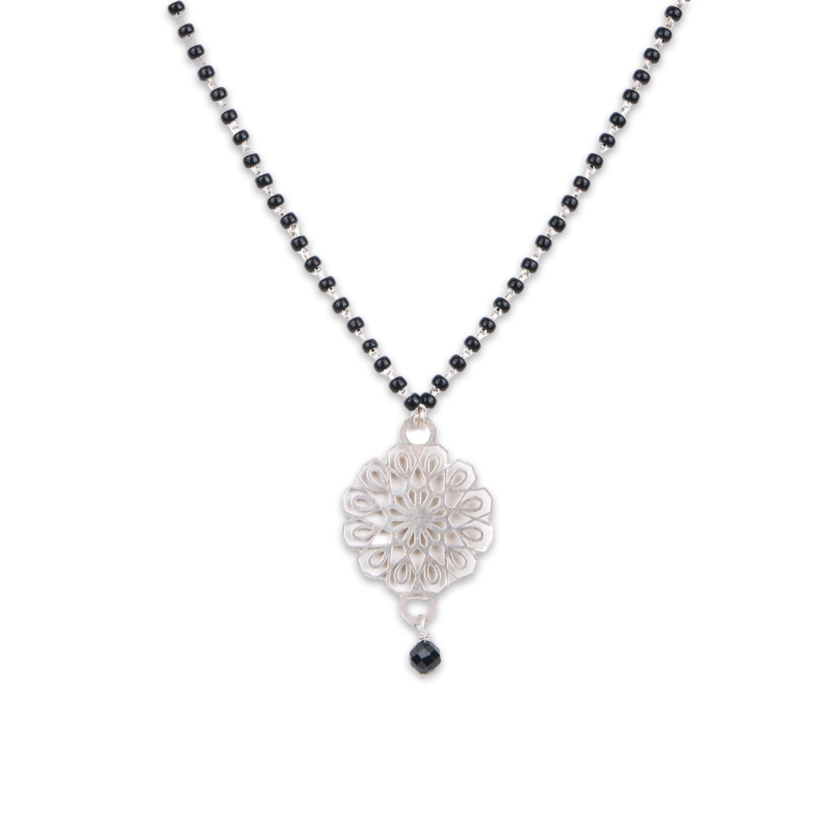 Silver Flower Filigree Mangalsutra