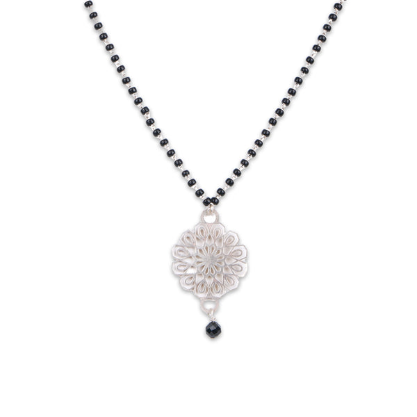Silver Flower Filigree Mangalsutra