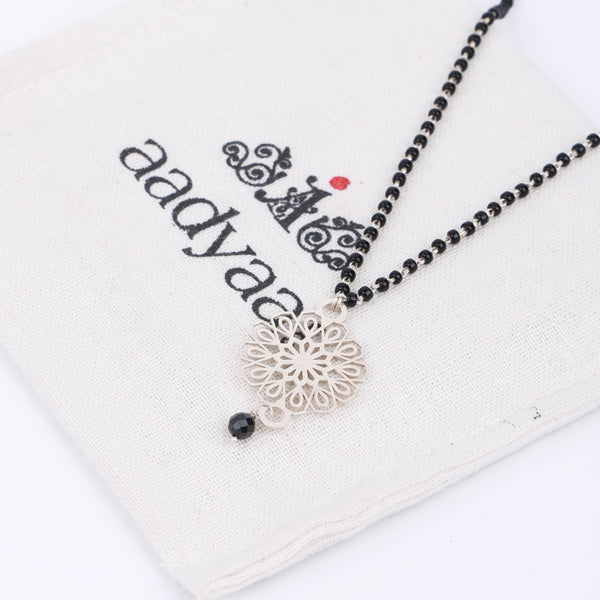 Silver Flower Filigree Mangalsutra