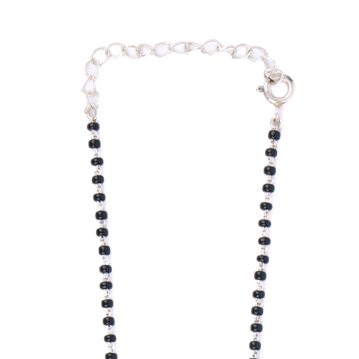 Black Spinel Bunch Silver Mangalsutra