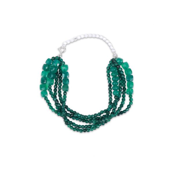 Green Onyx Silver Bracelet