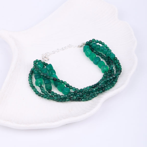 Green Onyx Silver Bracelet