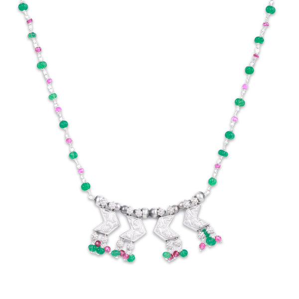 Vajrateek Motif Necklace | 92.5 Silver