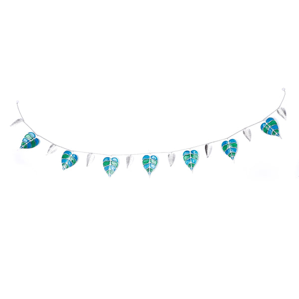 Silver Plated Toran (Blue and Green Enamel)