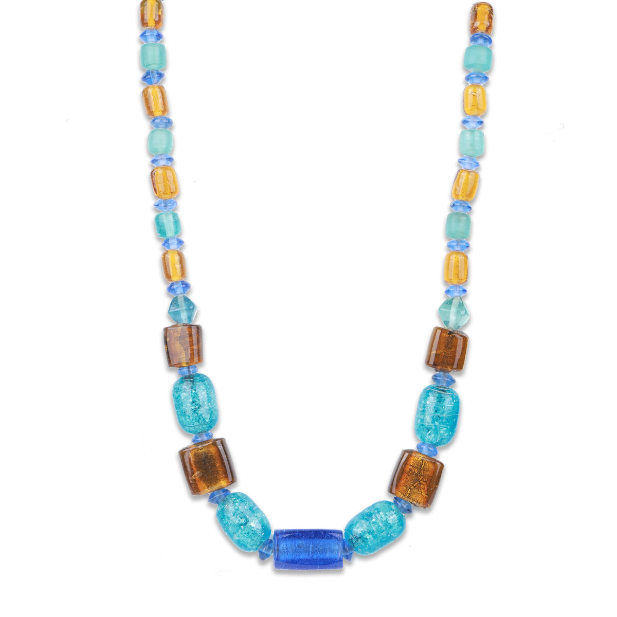 Silver Foil Glass Bead Necklace