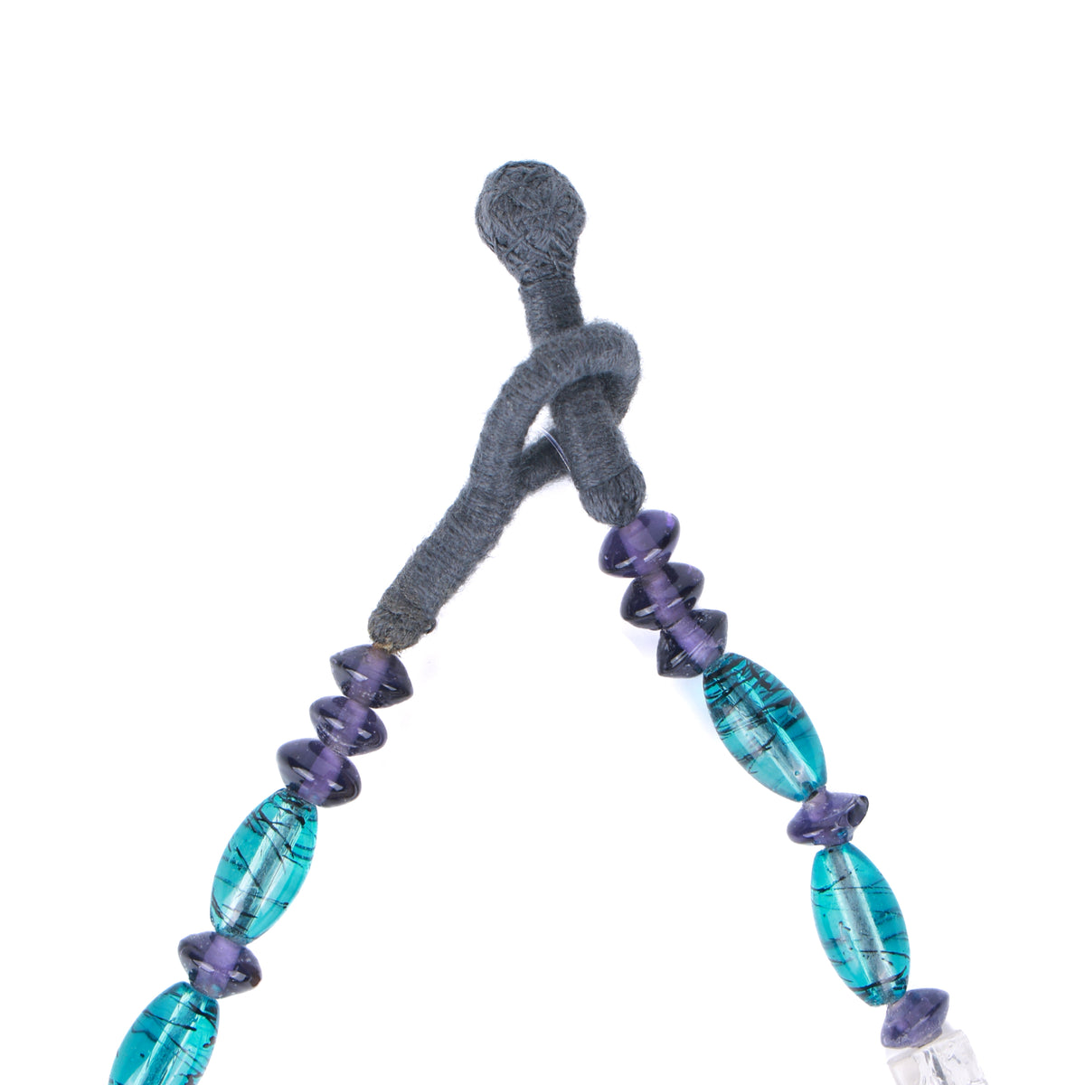 Sea Blue & Hand-Painted Multicolour Beaded Necklace