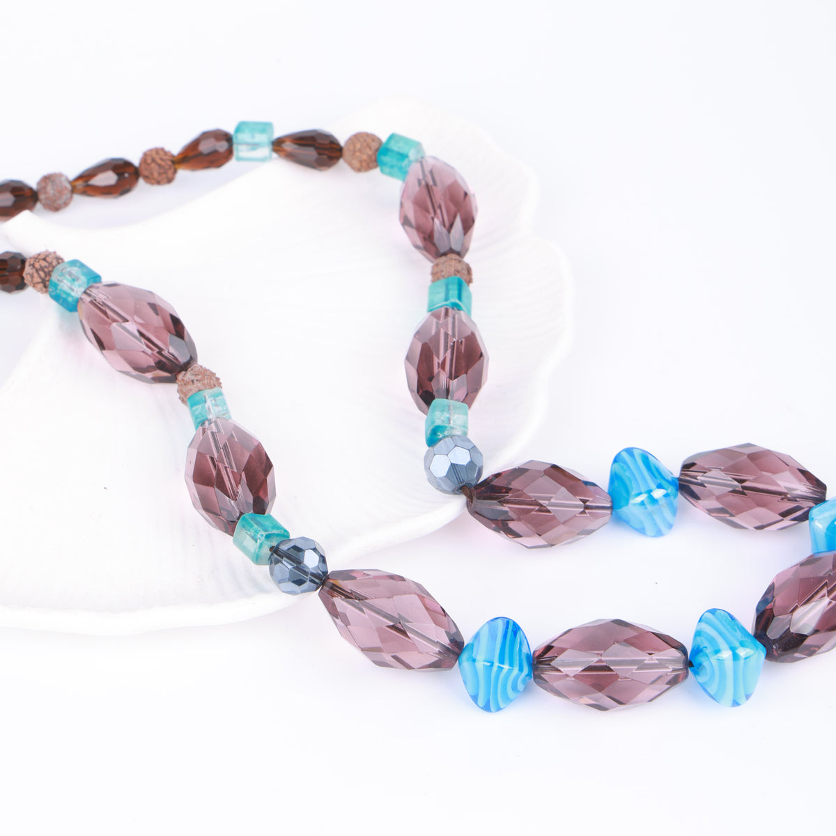 Rudraksha & Glass Bead Necklace