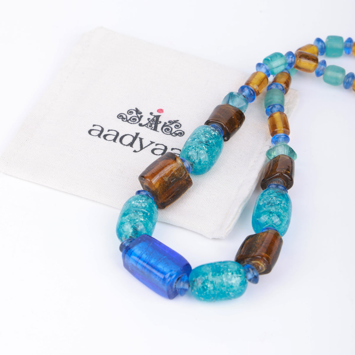 Silver Foil Glass Bead Necklace