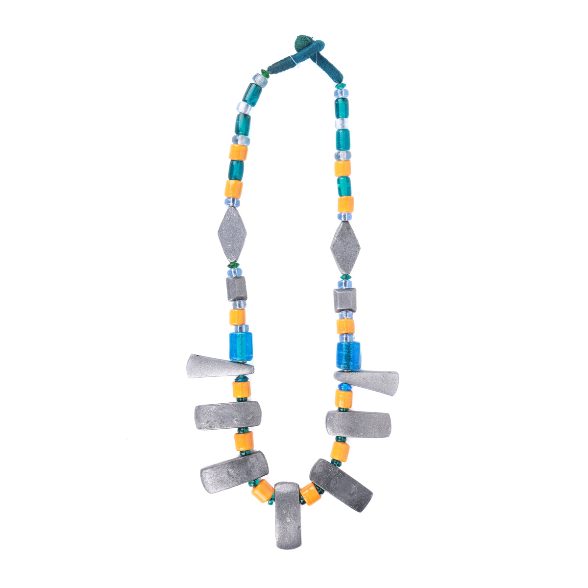 Glass & Aluminium Bead Necklace