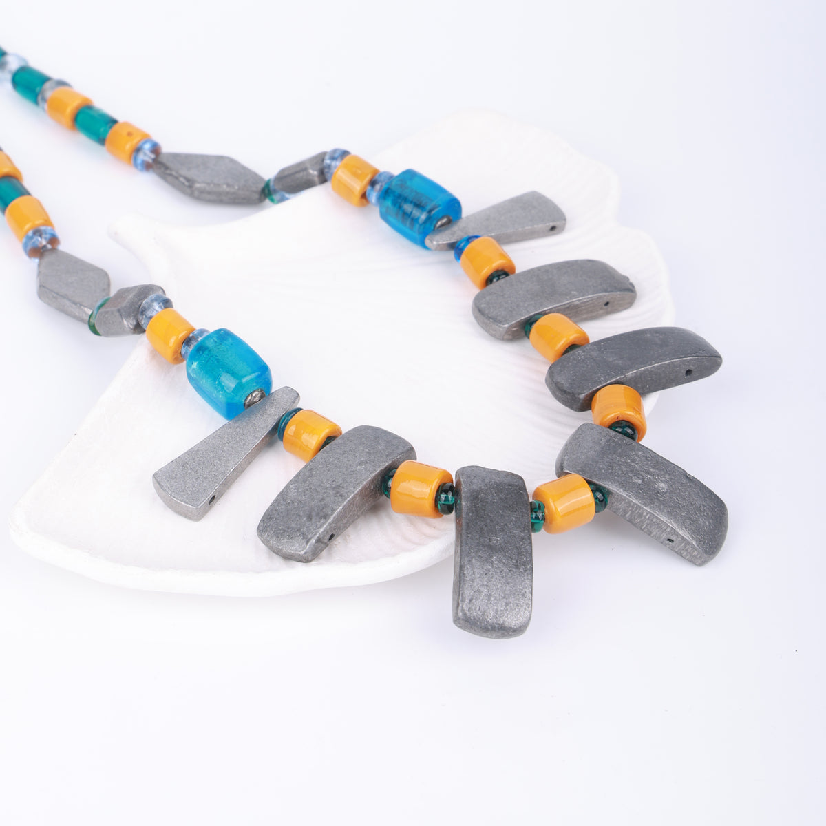 Glass & Aluminium Bead Necklace