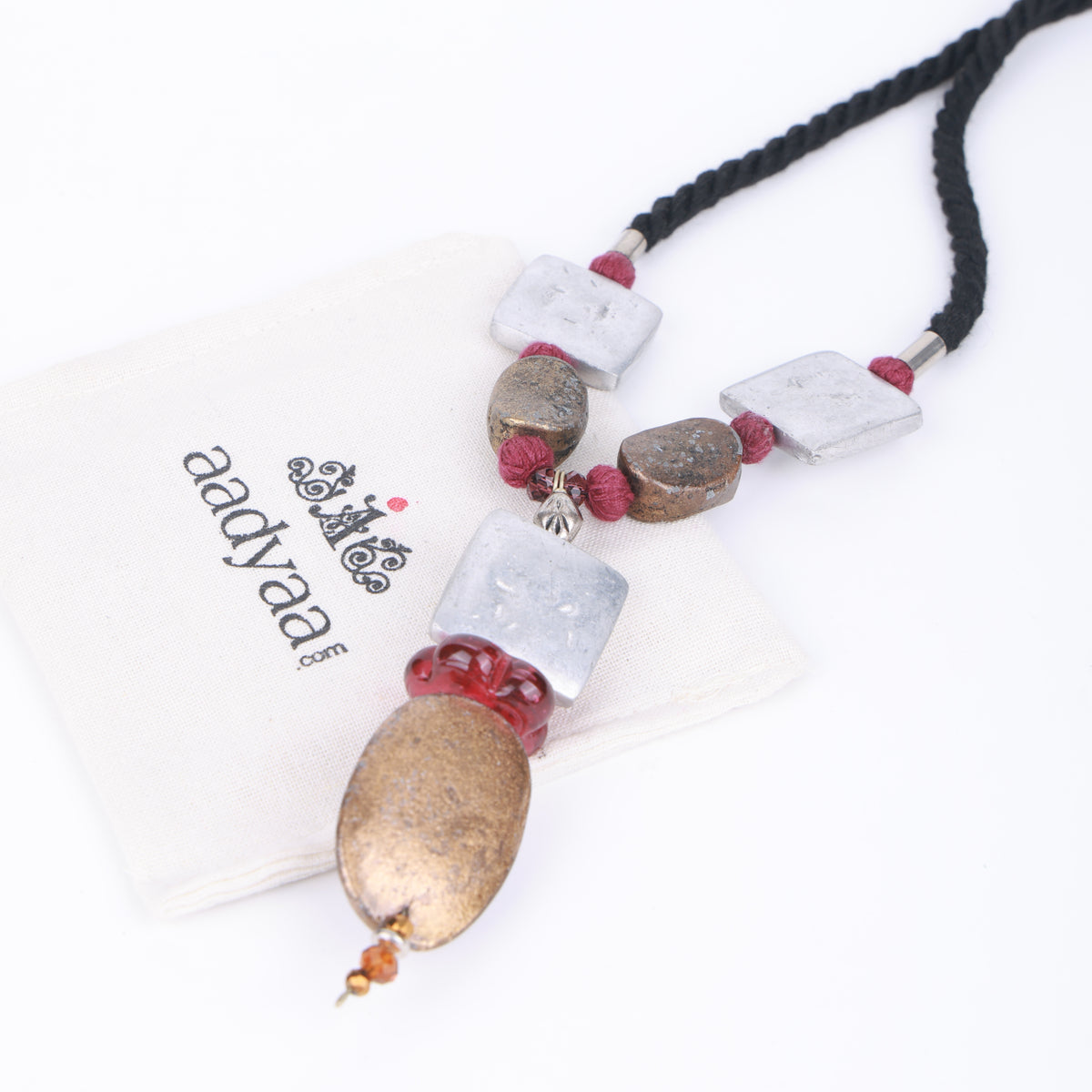 Brass & German Silver Bead Necklace
