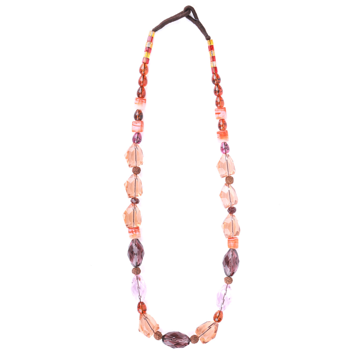 Glass & Rudraksha Bead Necklace