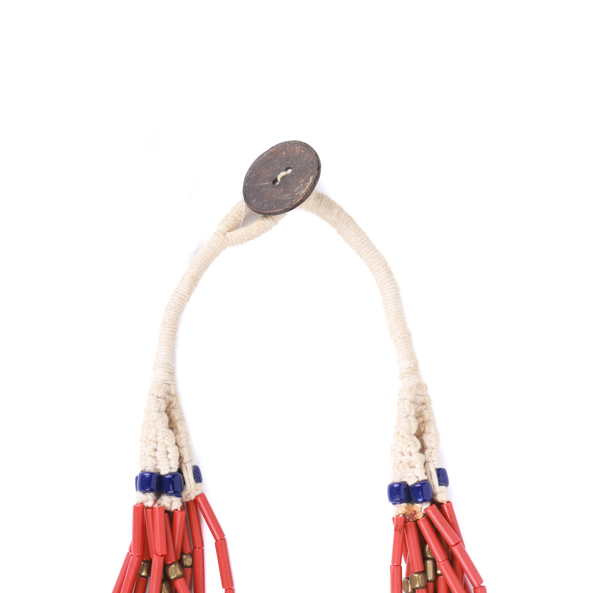 Multicolour Necklace with Silver-Plated Copper, Brass & Glass Beads