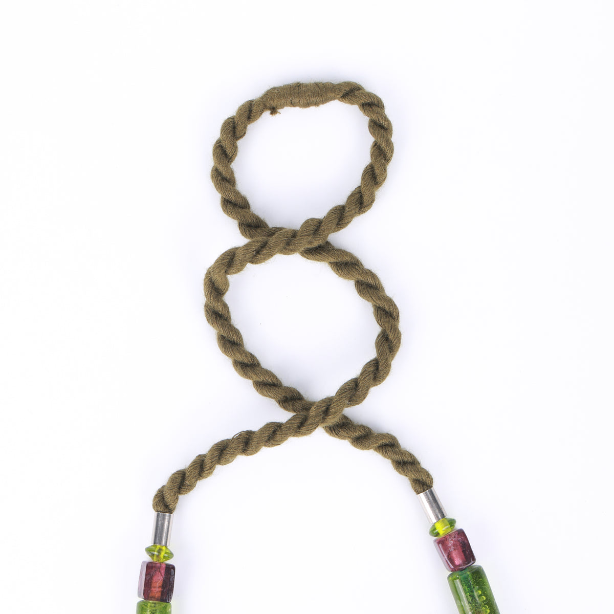 Multicolour Glass & Rudraksha Bead Necklace