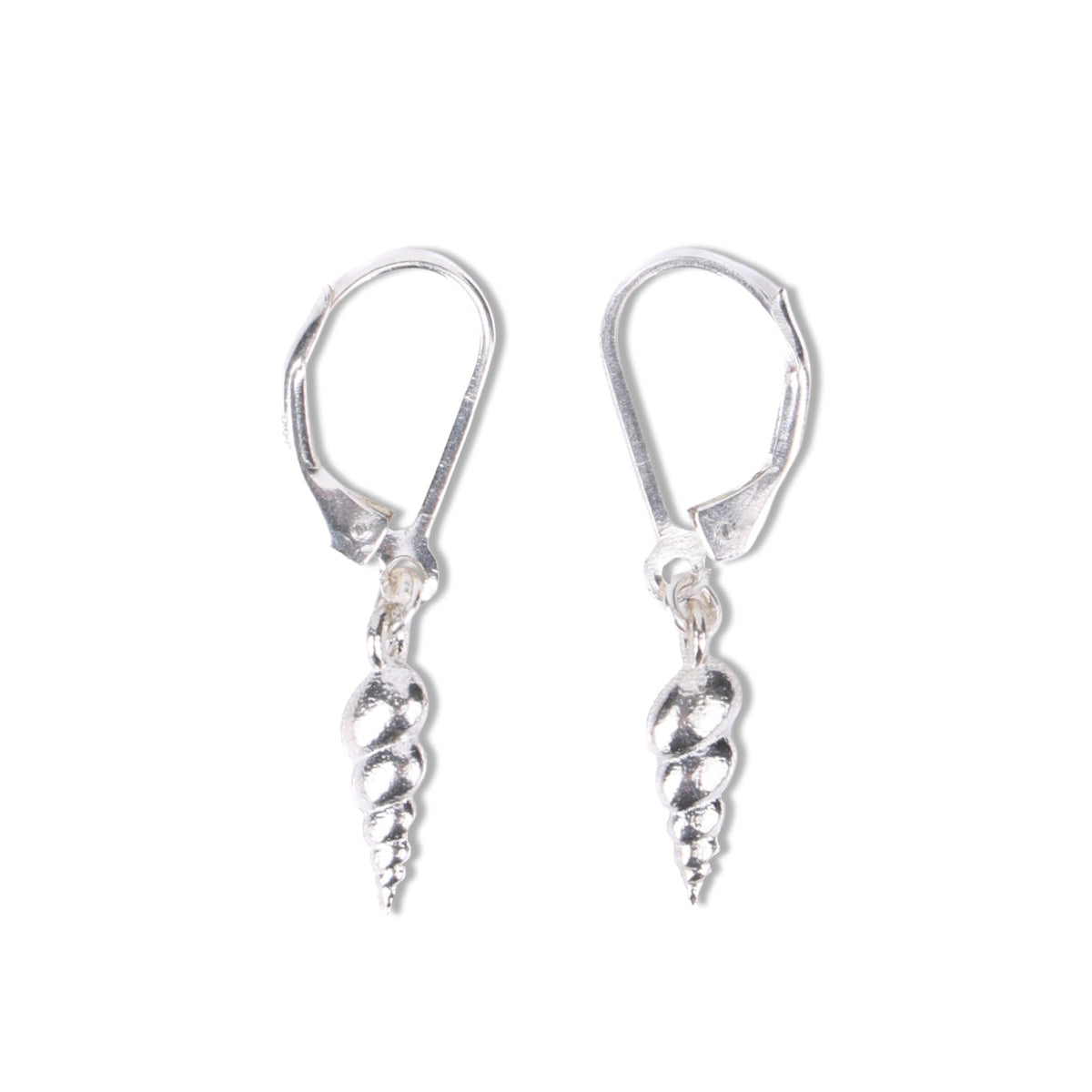 Silver Auger Shell Earrings