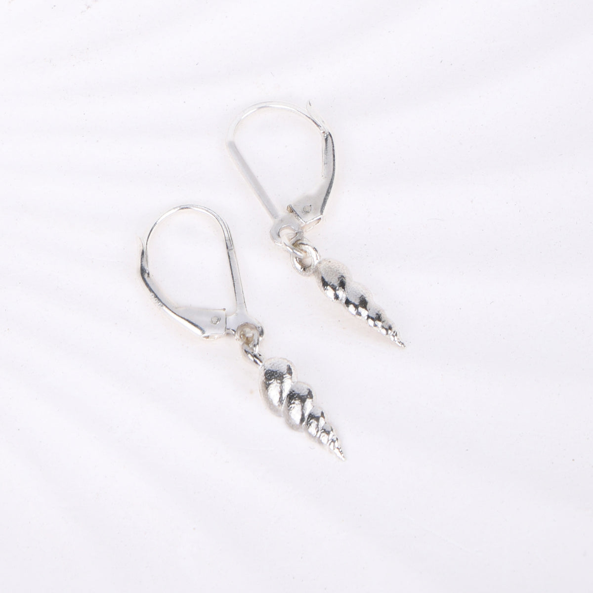 Silver Auger Shell Earrings