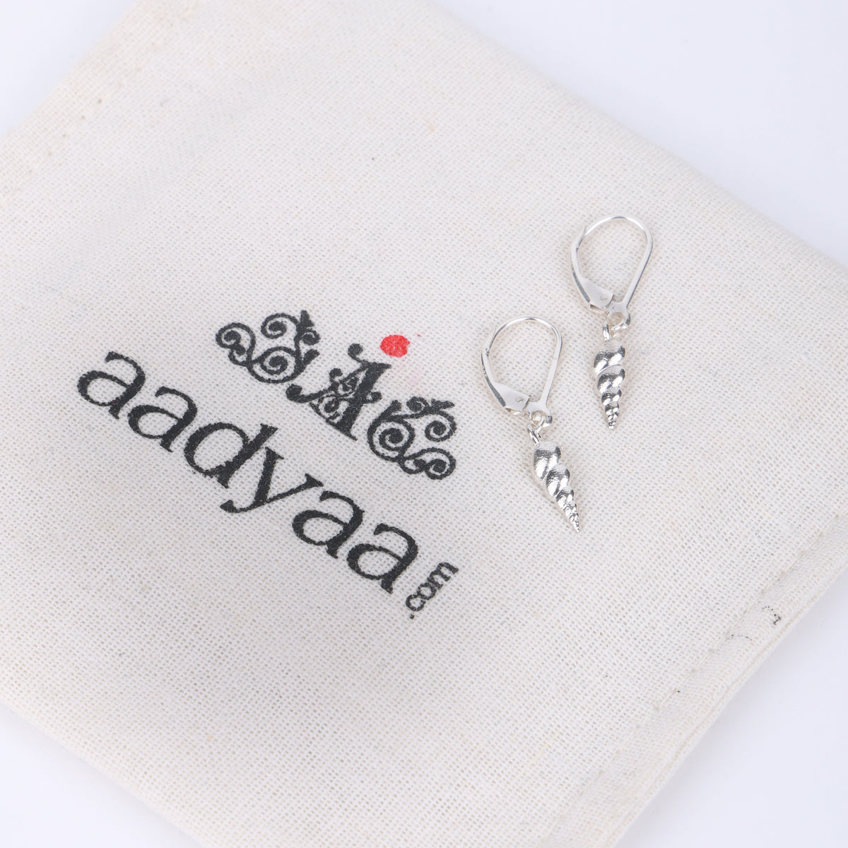 Silver Auger Shell Earrings