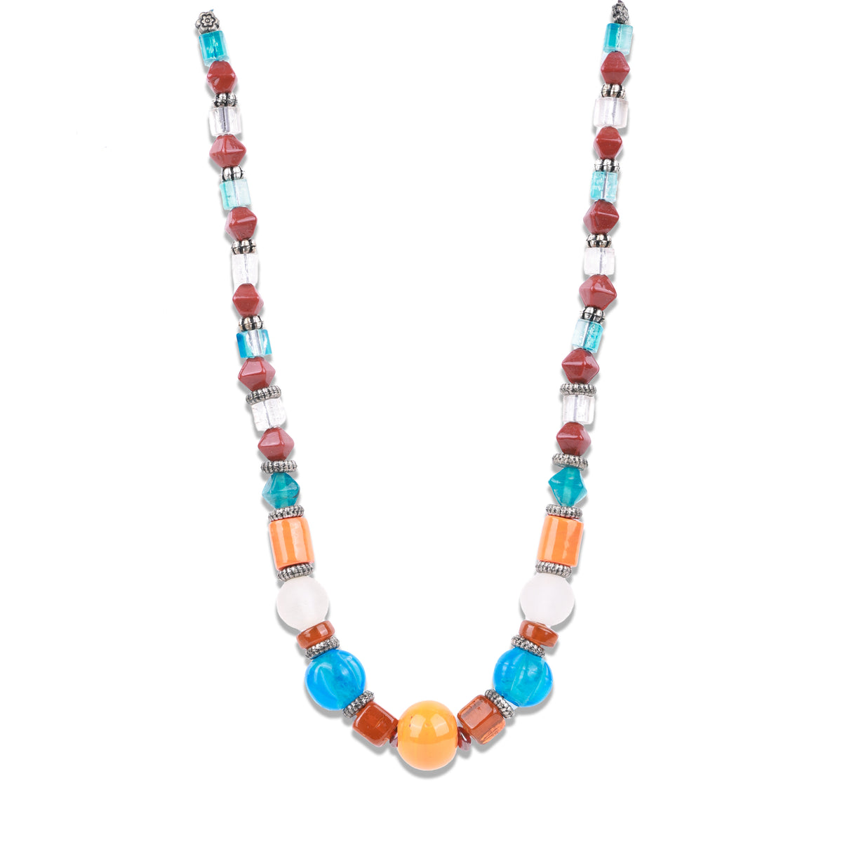 Orange Glass Bead Necklace