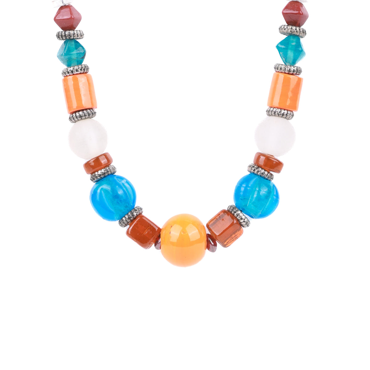 Orange Glass Bead Necklace