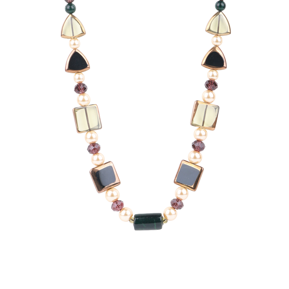 Korean Glass Bead Necklace with Assorted Shaped Glass Beads