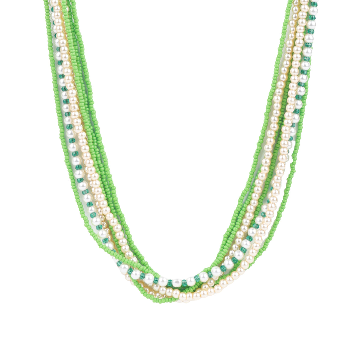 Pearl & Green Multilayer Necklace