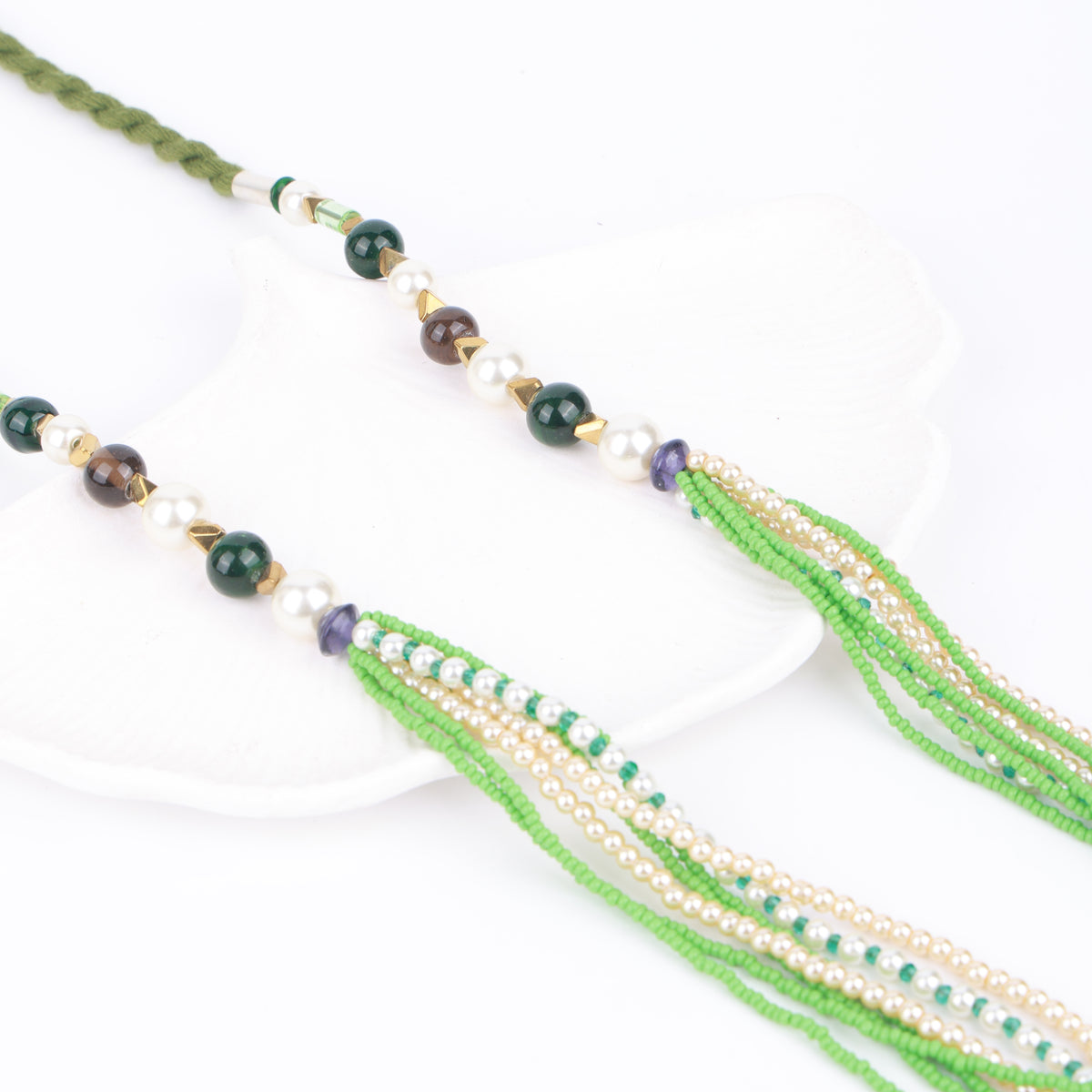 Pearl & Green Multilayer Necklace