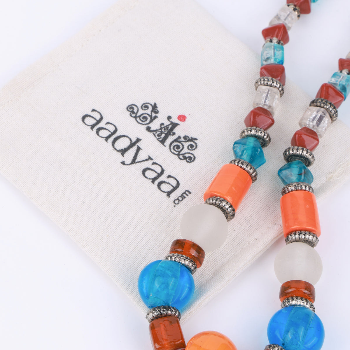 Orange Glass Bead Necklace