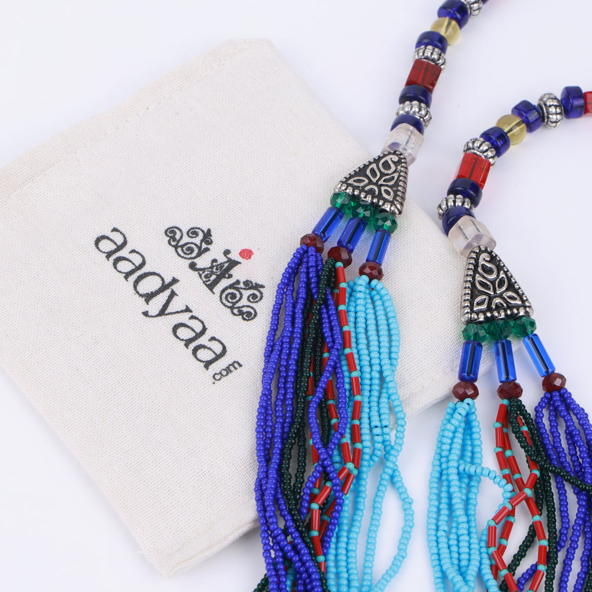 Blue, Green, Red & Turquoise Multilayer Necklace