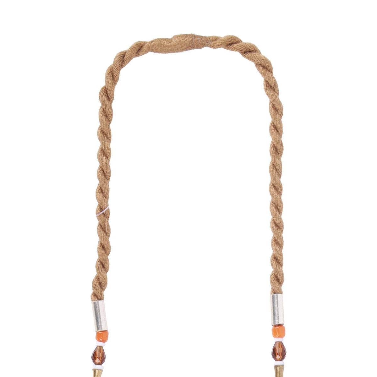 Orange, White & Brass Bead Necklace