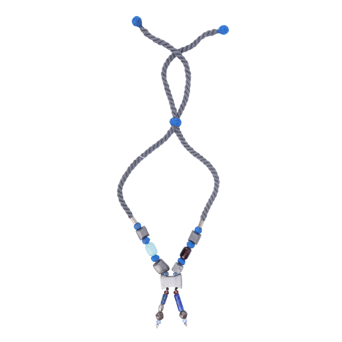 Lapis Lazuli, Aluminium & Glass Bead Necklace