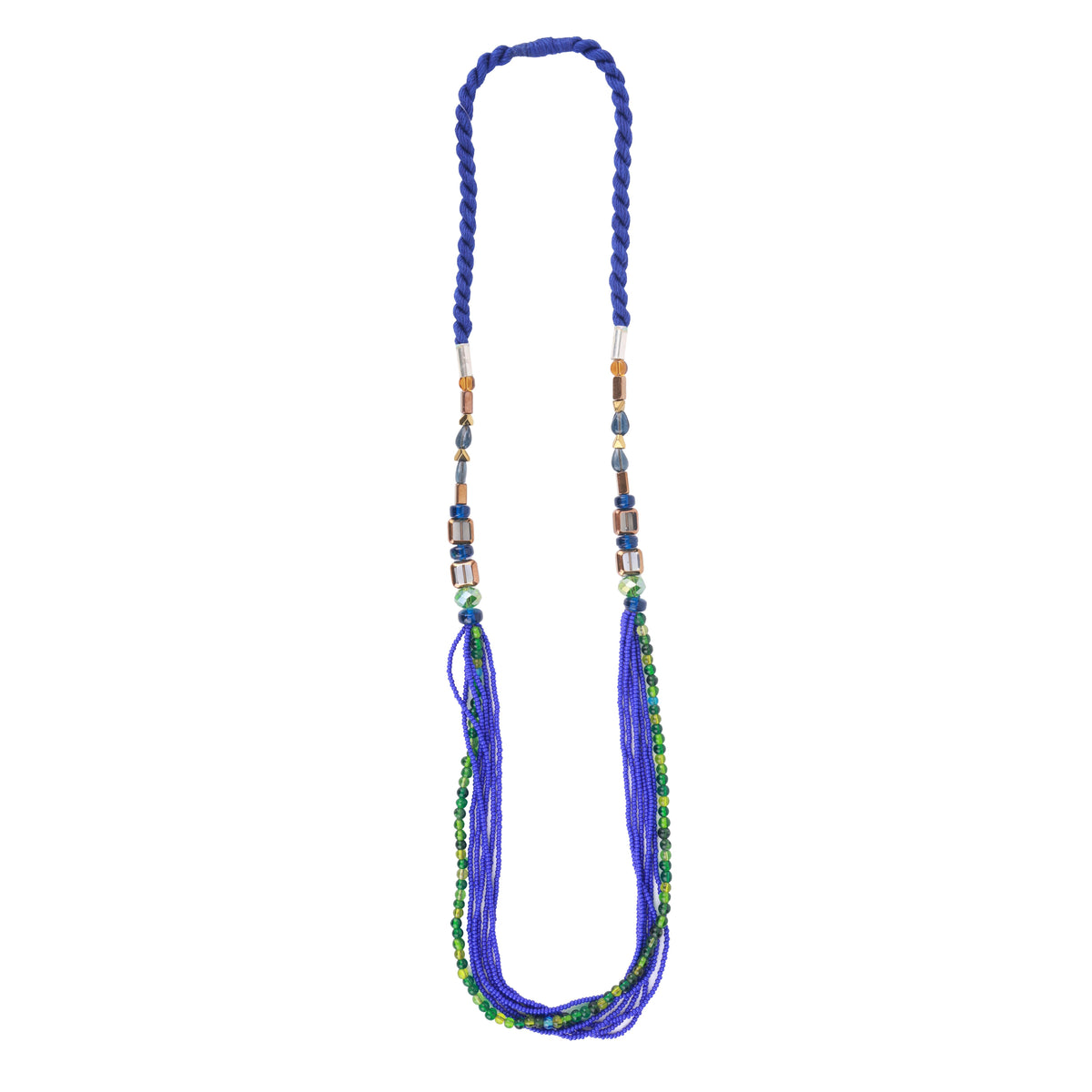 Blue & Green Multilayer Beaded Necklace