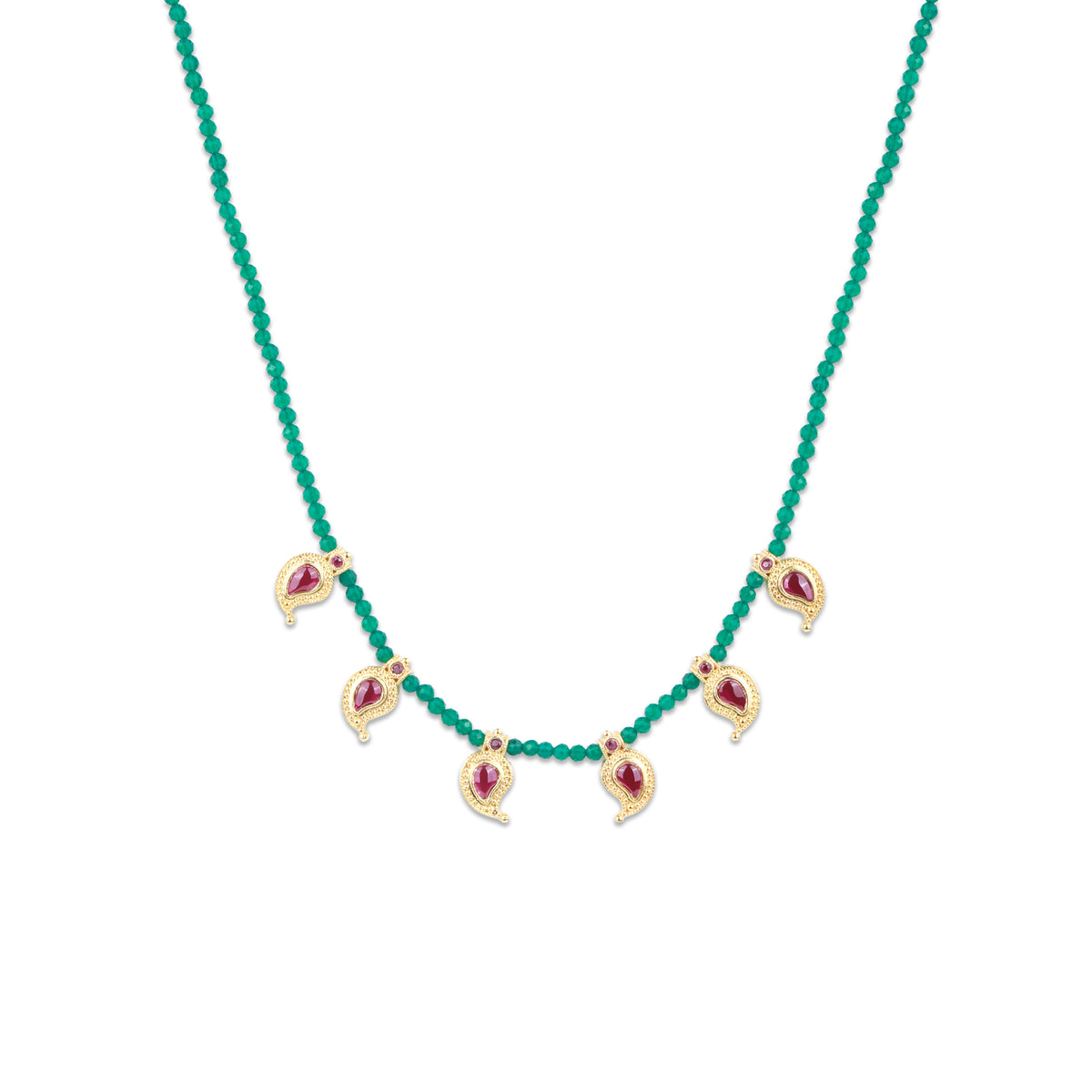 Pink Stone Koyari Necklace | 22K Gold-Plated