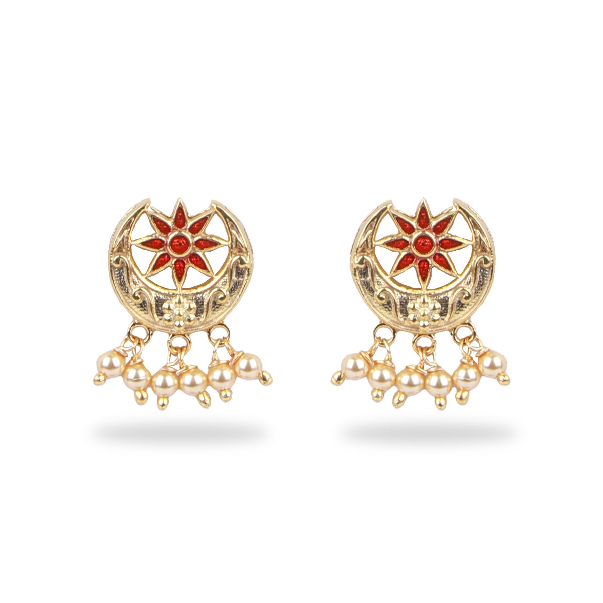 Chaand Phool Earrings | 22K Gold-Plated