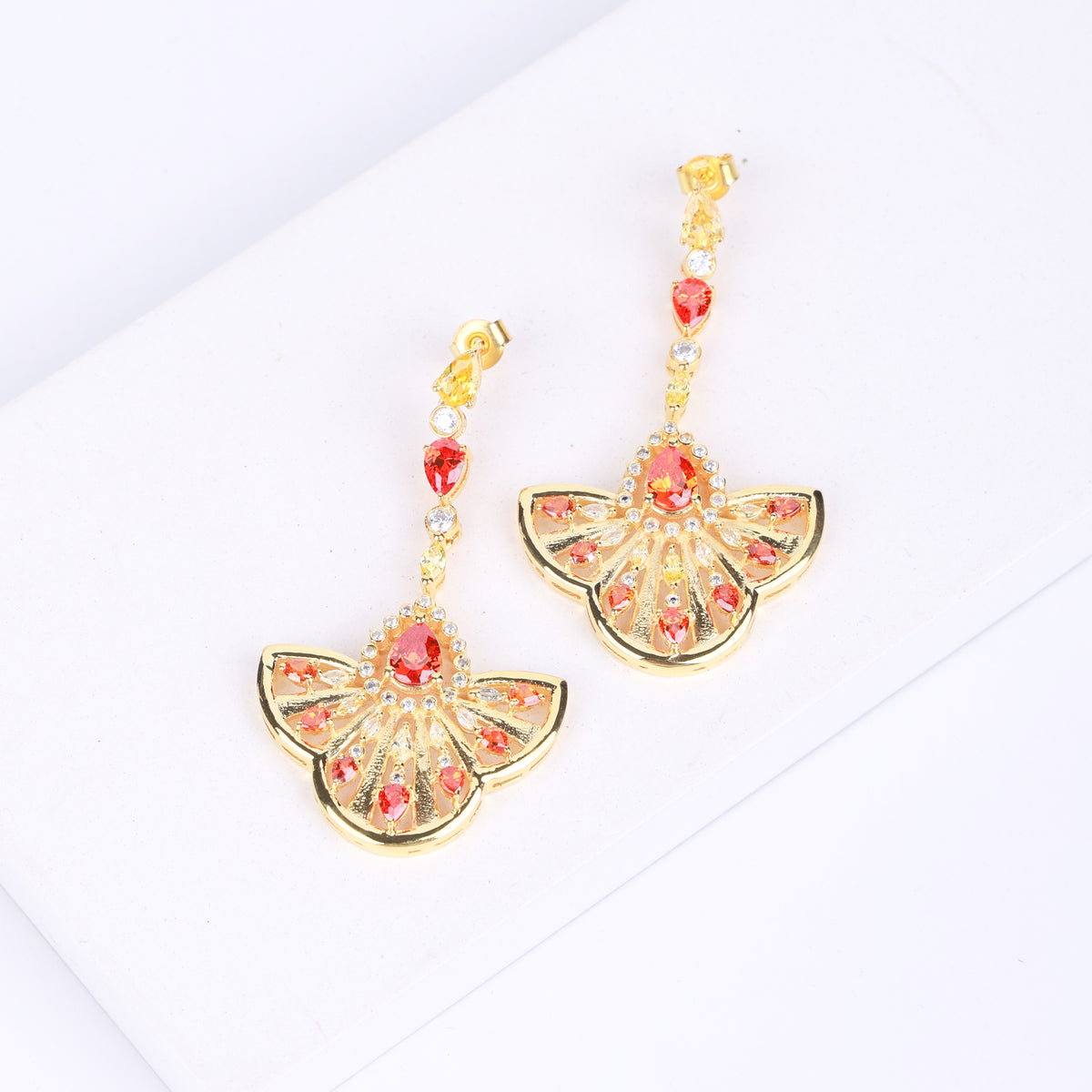 Oyster Shell Portugese Window Inspired Earring | 22K Gold Plated