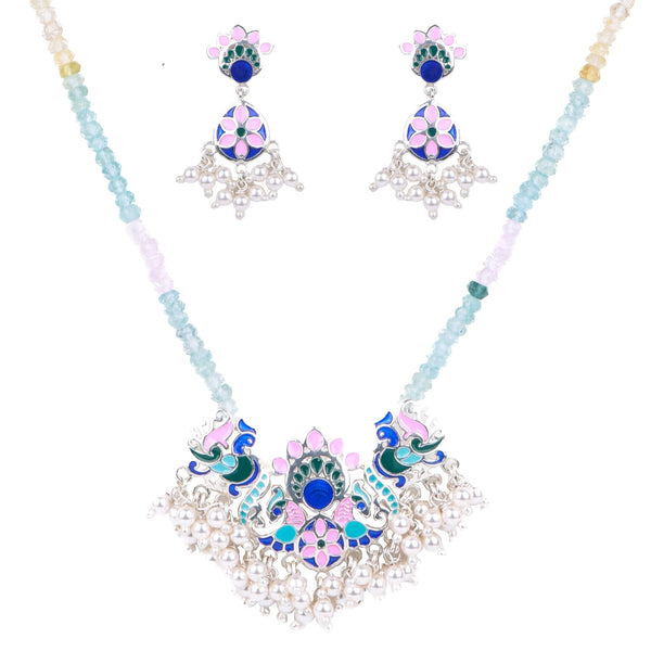 Indian Block Print Mayur Enamel  Set