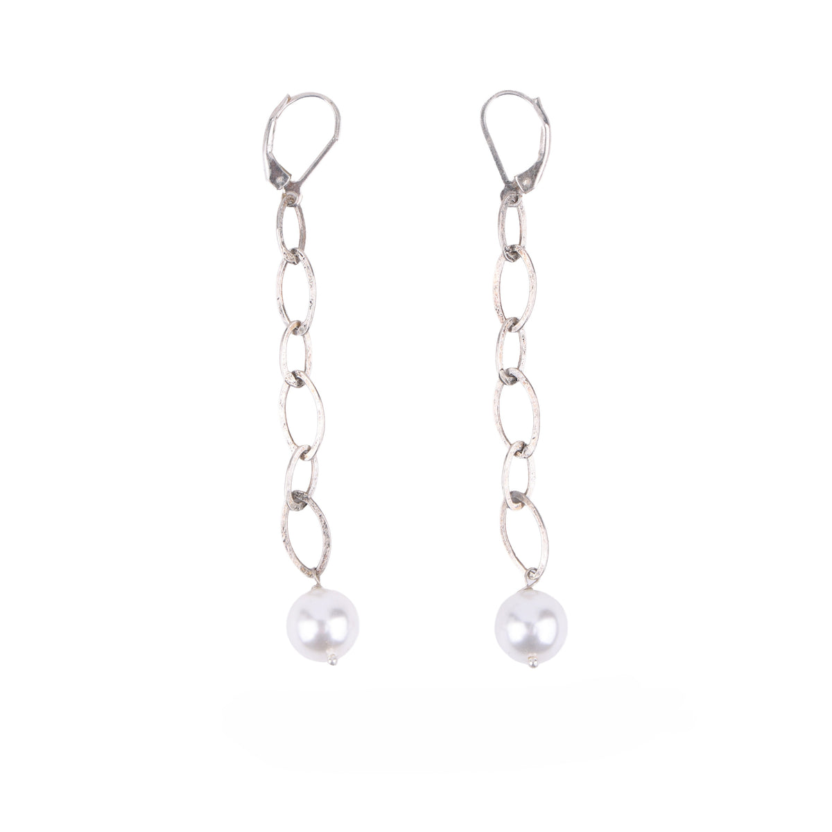 Chain & Pearl Earrings (Project Handmade)