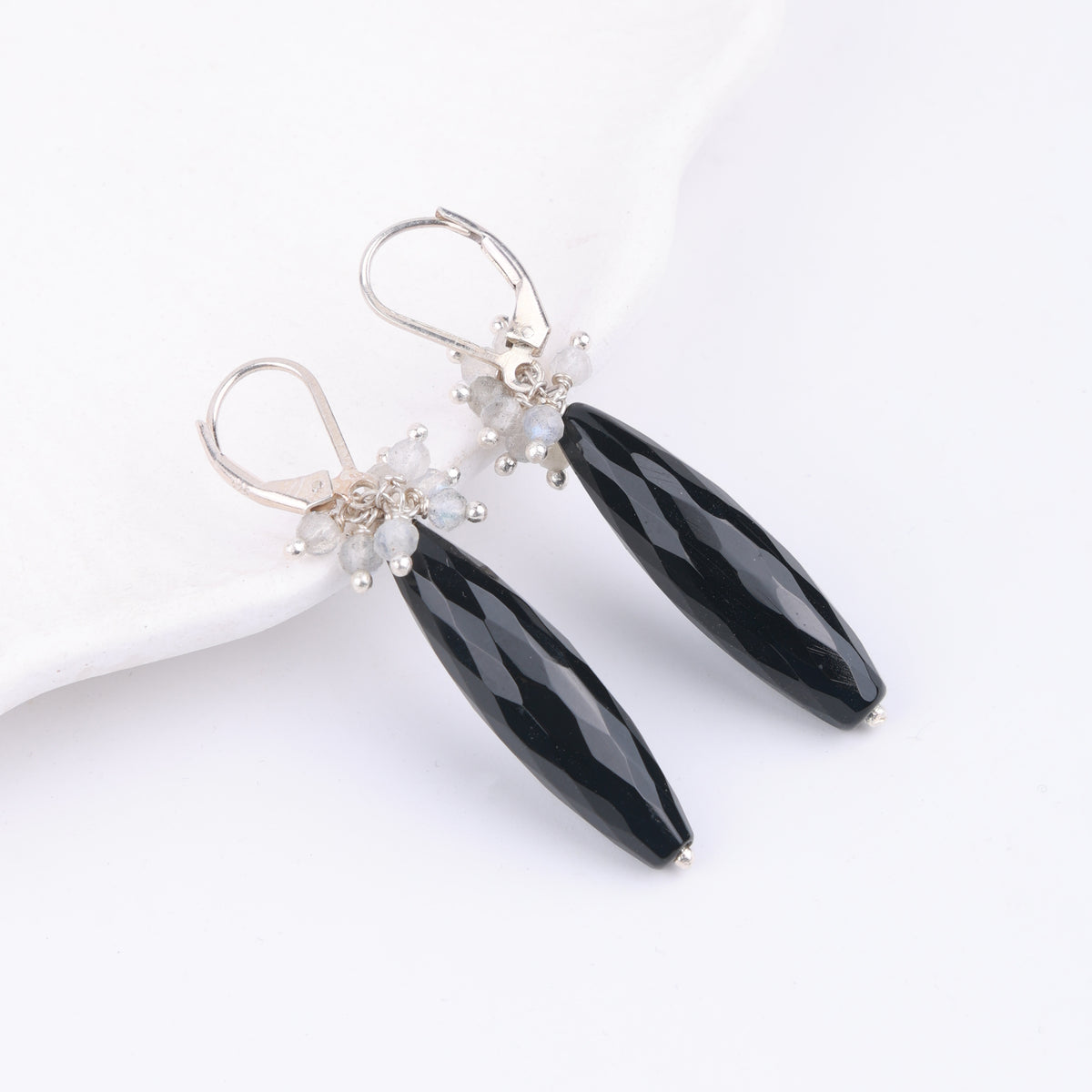 Labradorite & Black Spinel Earrings (Project Handmade)