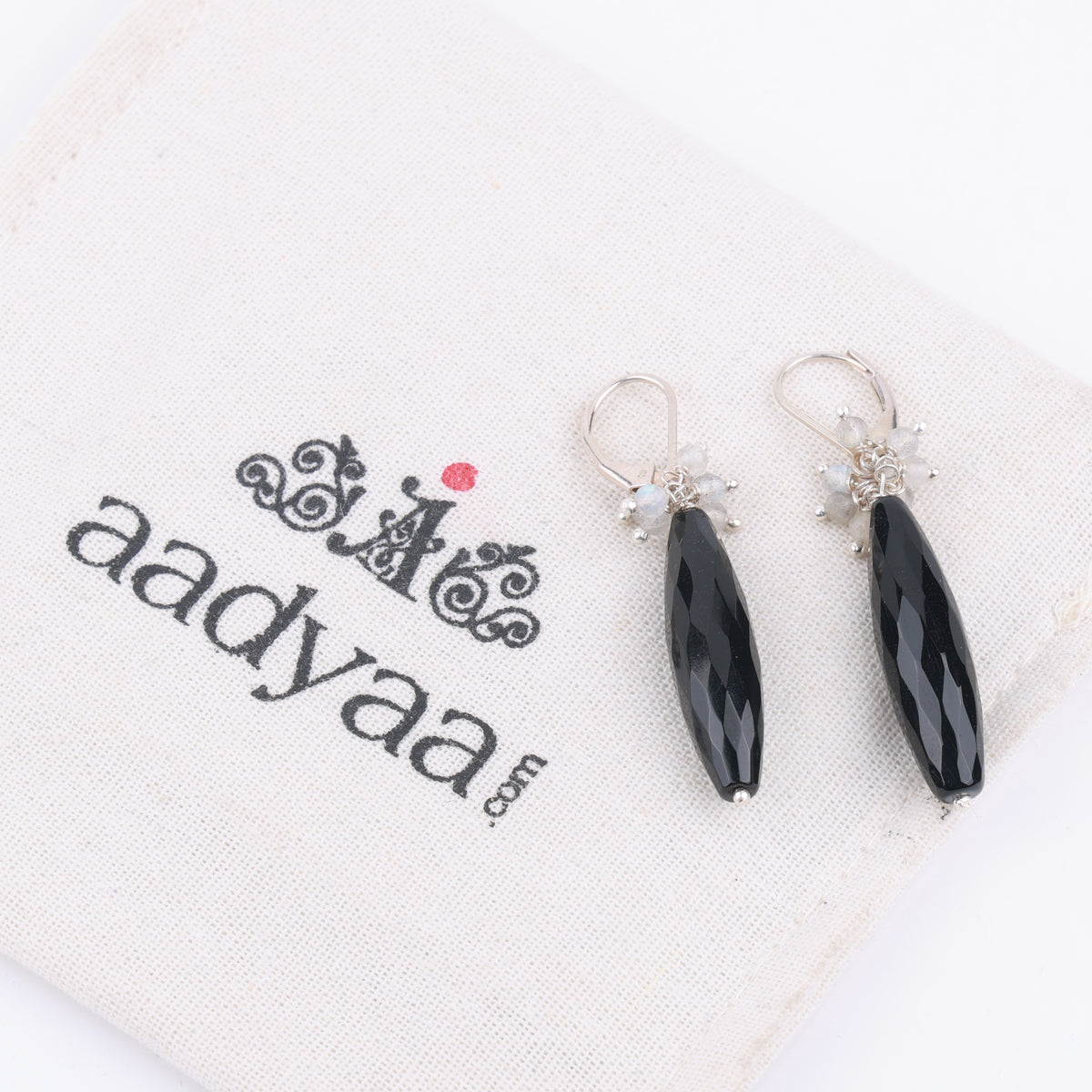Labradorite & Black Spinel Earrings (Project Handmade)