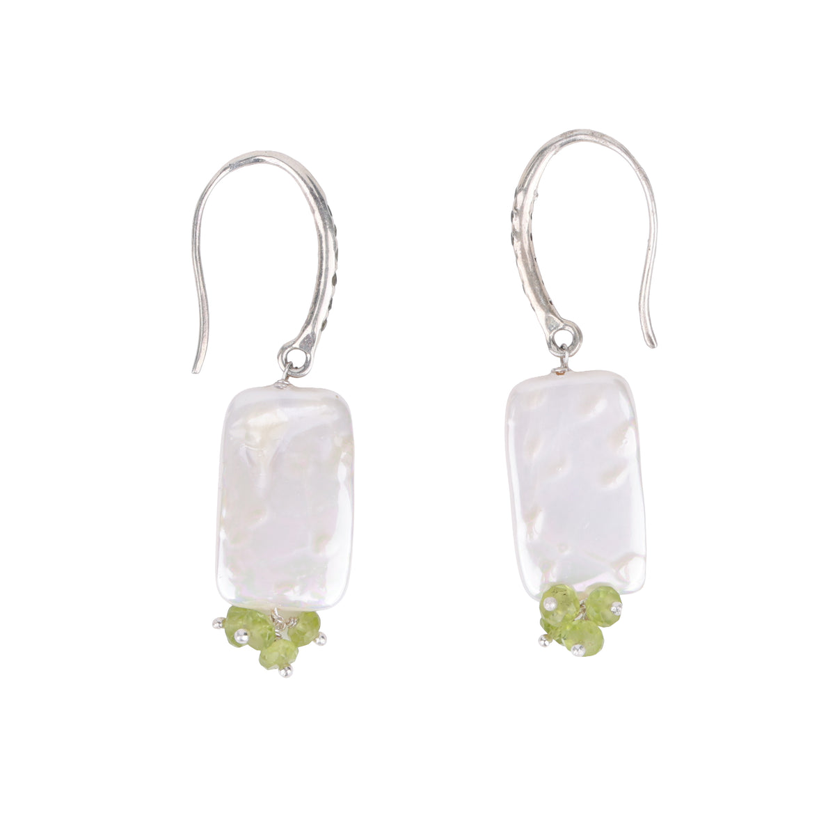 Rectangular Pearl & Peridot Earrings (Project Handmade)