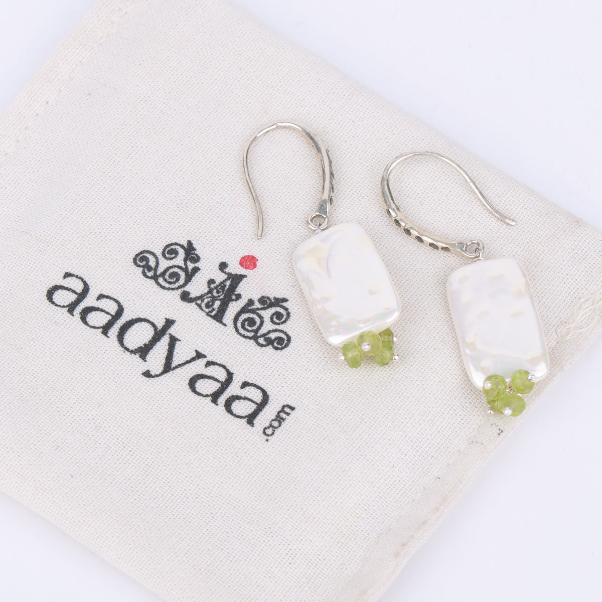 Rectangular Pearl & Peridot Earrings (Project Handmade)