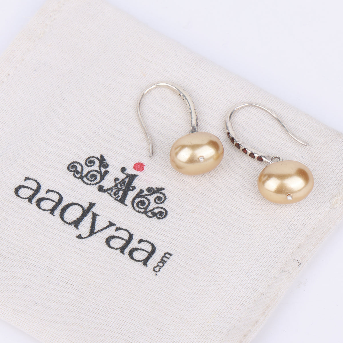 Golden Pearl Drop Earrings (Project Handmade)