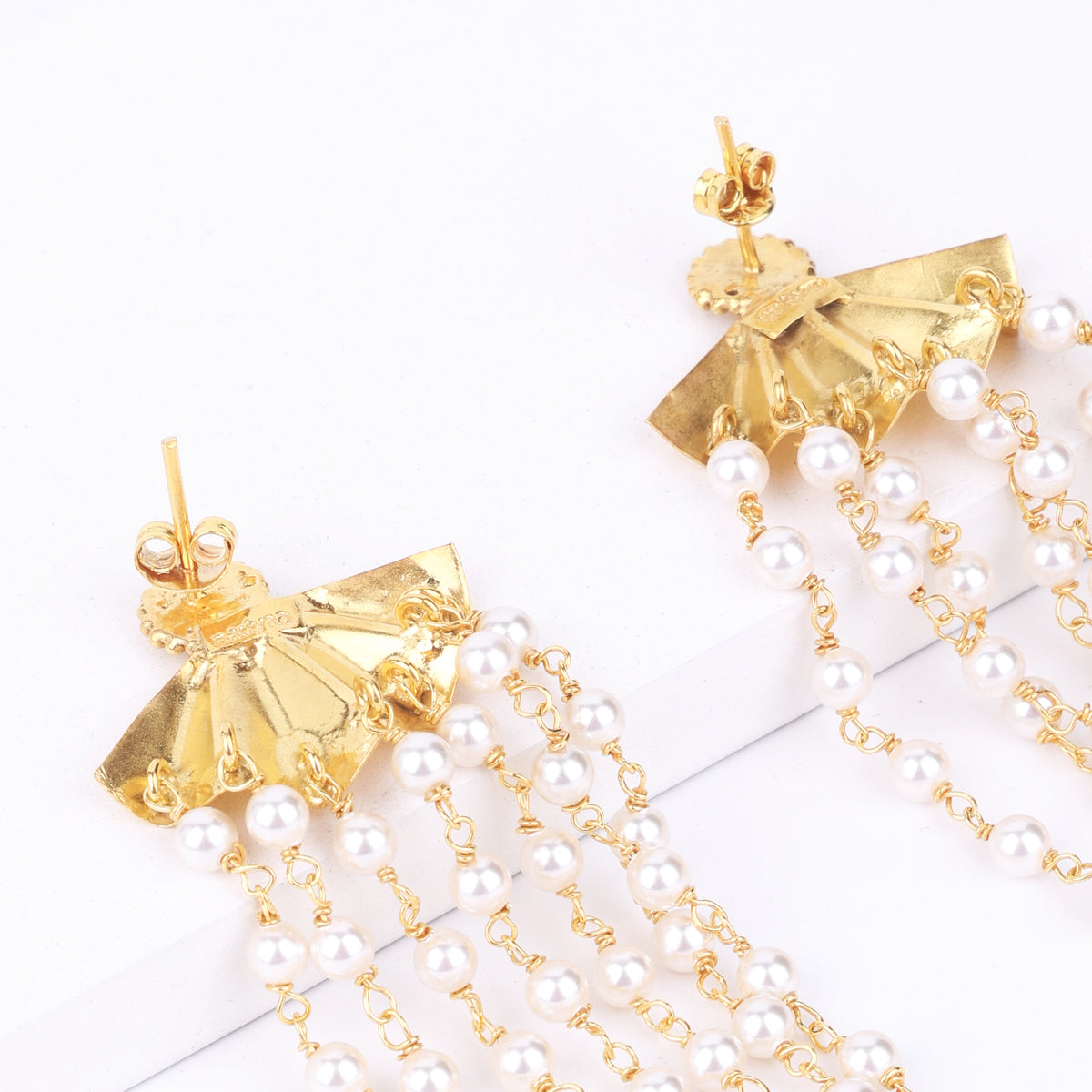 Pearl Arc Earrings | 22K Gold-Plated